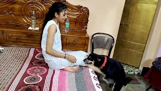 my dog shinchan has started doing these things he does this playfully