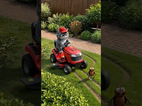 Cat Crashed The Riding Lawnmower! 🚜💥😱