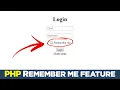 Remember me feature on login page using PHP Source code included Quick programming tutorial