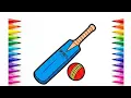 Bat Ball Painting Creative Sports Art with Colors Turning Bat Ball into Art