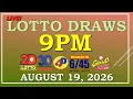 LOTTO RESULT 9PM DRAW AUGUST 19 2026 LottoResultTV15K