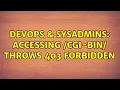 DevOps SysAdmins accessing cgi-bin throws 403 forbidden