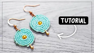 Aretes de macramé: Circulares con espiral 🟡 | Paso a Paso | Tutorial de macrame