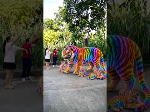 Tips for Drawing a Colorful Tiger 🖌️🐯🎨  #trending #vuonggia#shorts #drawing