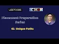 Unique Paths Problem Solution Dynamic Programming - Leetcode 62