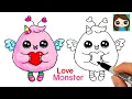 Download Lagu How to Draw a Love Monster 💕 Cute Valentines Art
