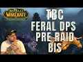 WoW Classic TBC - Feral DPS Pre Raid BIS