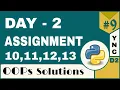 Infytq Object Oriented Programming Using Python Day 2 Assignments 10 11 12 13 YouthNationC