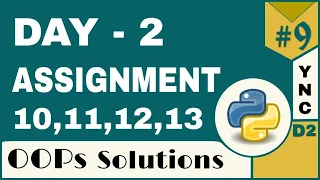 Infytq Object Oriented Programming Using Python Day 2 Assignments 10 11 12 13 YouthNationC