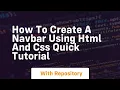 How to create a navbar using html and css quick tutorial