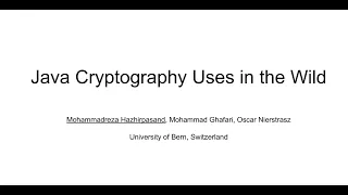 Java Cryptography Uses in the Wild