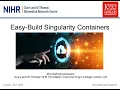 Easy-Build Singularity Containers - presentation EUM 21