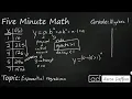 Algebra 1 Exponential Regression