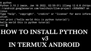 How To Install Python3 On Termux Android