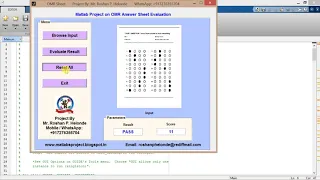 Matlab Code for Automatic OMR Answer Sheet Evaluation using Image Processing