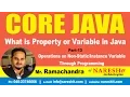 What is Property or Variable in Java Part 13 Core Java Tutorial Mr Ramachandra