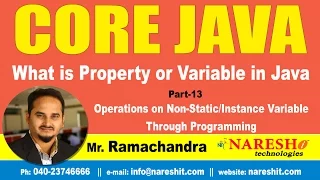 What is Property or Variable in Java Part 13 Core Java Tutorial Mr Ramachandra