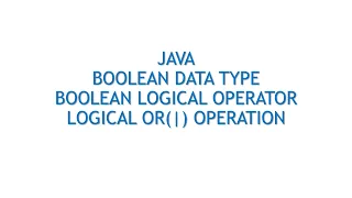 BOOLEAN OPERATOR LOGICAL OR OPERATION IN JAVA