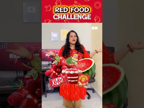 RED FOOD 🍉🍓🍬 CHALLENGE 😧#shorts #food #challenge