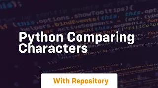 python comparing characters