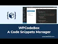 WPCodeBox A Code Snippets Manager