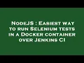 NodeJS Easiest way to run Selenium tests in a Docker container over Jenkins CI