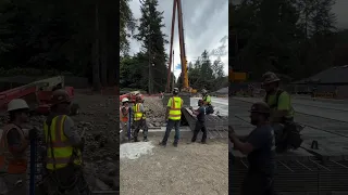 Girder installation for Fifteen Mile Creek Bridge in King County Washington