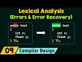 Errors and Error Recovery in Lexical Analysis