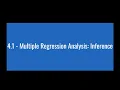 4 1 - Multiple Regression Analysis Inference