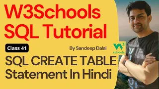 W3Schools SQL Tutorial Class 41 W3Schools SQL CREATE TABLE Statement By Sandeep Dalal CSE