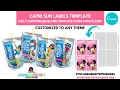 Capri Sun Labels Template DIY Custom Party Favors Canva Template