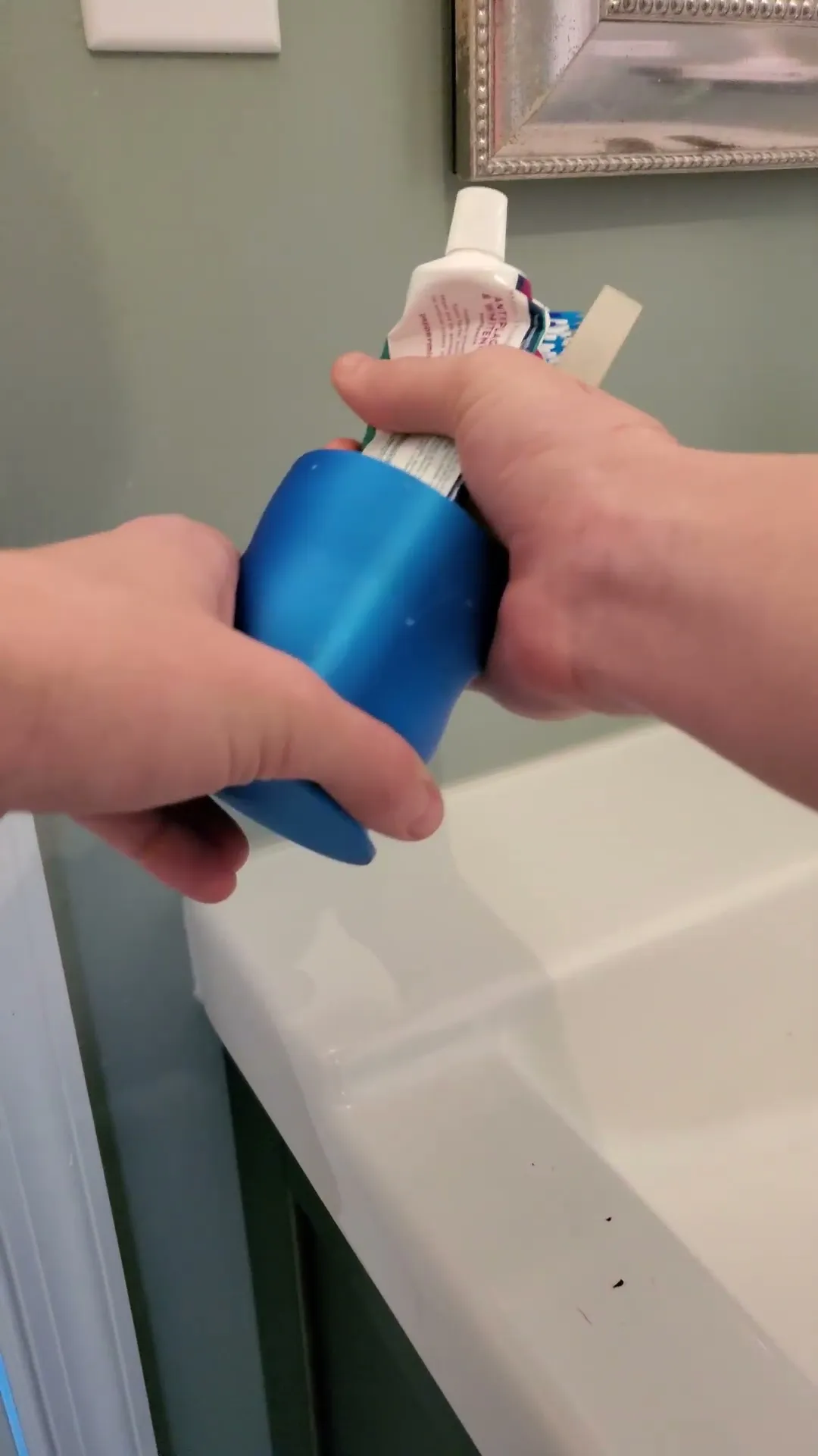 Dual-Side Bathroom Organizer | Toothbrush & Toothpaste Holder