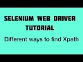 Different ways to find Xpath Selenium Webdriver with Java Tutorials