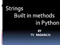 15 strings Built in methods with examples part 2---Python programming