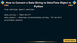 How to Convert a Date String to DateTime Object in Python