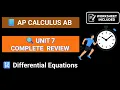 2026 Exam AP Calculus Unit 7 Review for AB 50 Minutes to cover everything