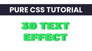 3d Text Effect Pure CSS Tutorial