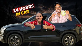 24 hours in car challenge😱💀🚗