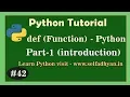 Python Functions - Introduction Function Types in Python Learn Function in Python in Hindi