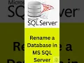 How to Rename a Database in MS SQL Server Database Rename in MS SQL Server 2016