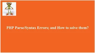 SOLVED PHP Errors and How to solve them