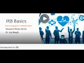 Introduction to IRB by Dr Lee Baugh