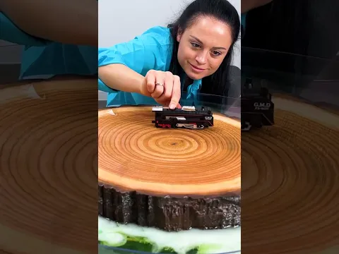 DIY epoxy coffee table with a mini train 🤯🚂