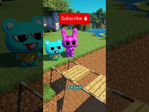 Cómo cruzar un puente - Dibujos animados de Sky Minecraft #shorts #animation