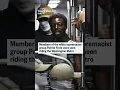 Masked men seen demonstrating outside Union Station in Washington D C