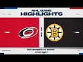 NHL Highlights | Hurricanes vs. Bruins - November 17, 2025