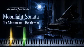 Moonlight Sonata 1st Movement by Beethoven Intermediate Piano Tutorial
