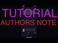 Tutorial how to use Authors Note Novelai
