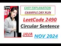 Circular Sentence Leetcode 2490 Java Code Developer Coder