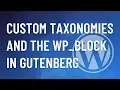 WordPress Plugin - Custom Taxonomies and WP